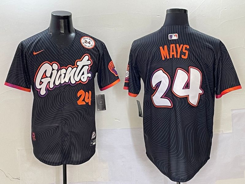 Men San Francisco Giants #24 Mays Black Second generation Joint Name 2025 Nike MLB Jersey style 3->atlanta braves->MLB Jersey